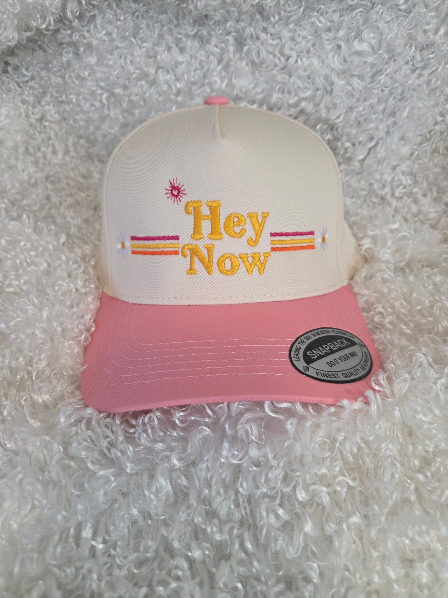 Pink Hey Now Baseball Cap